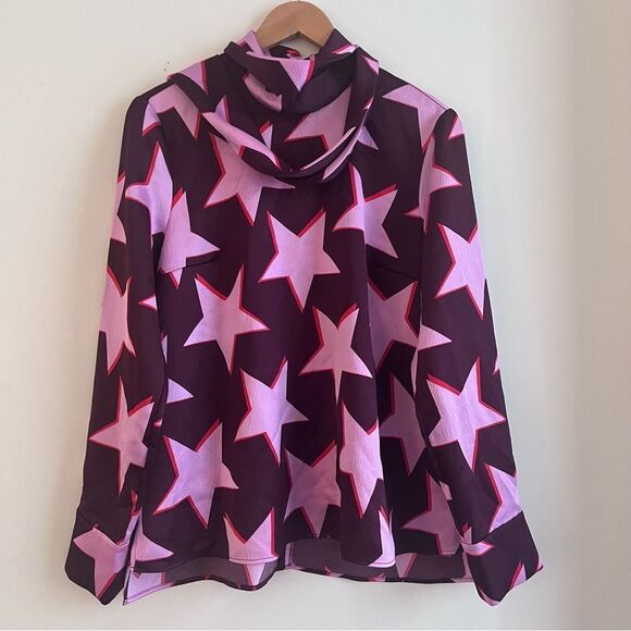 Hugo Boss Star Patterned Blouse with Neck Scarf - Picture 1 of 9